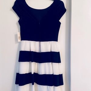 B.Darlin navy blue and white striped dress